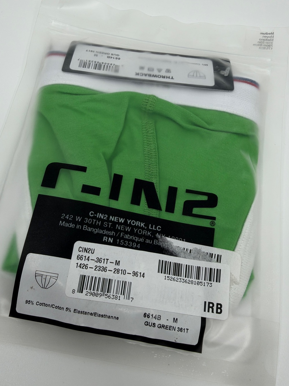 CIN2 Gus Green Throwback Men's Briefs - Comfortable Cotton Stretch